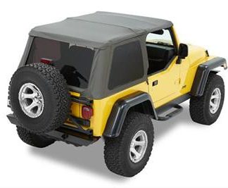 Softtop trektop TJ Black diamond getinte ramen zonder deuren