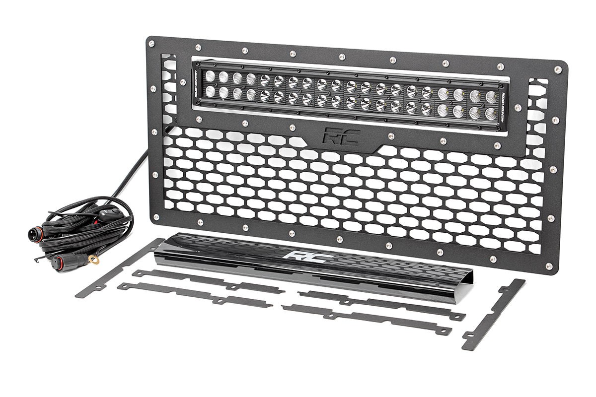 Mesh_Grille_with_LED_light_bar__Rough_Country_Jeep_Wrangler_JK_10545_offroad_express